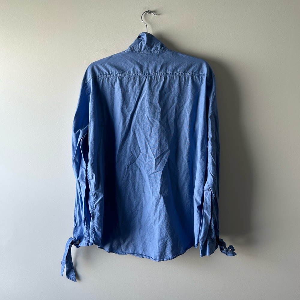 No. 21 blue button front bow tie long sleeve top - Picture 8 of 8